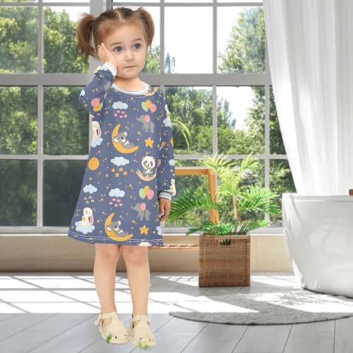 Girls Dresses Toddler Girl Clothes Cute Sleep Animal Winter Casual Long Sleeve for Kids 2-8 Years4