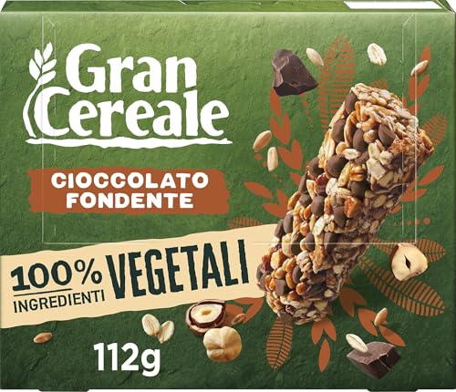 Gran Cereale, Barrette con Cioccolato Fondente, Avena e Nocciole, Snack di Frutta Secca, Confezione da 4 Barrette