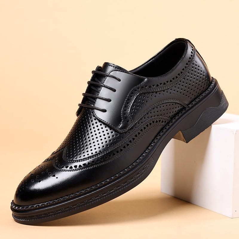 Mens Breathable Fashion Oxford Shoes Lace Up Leather Dress Footwear for Men3