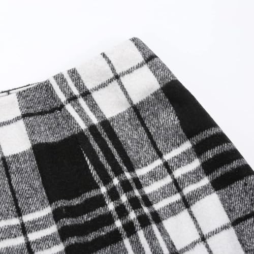Image of IDEALSANXUN Womens High Waist Plaid Skirt Bodycon Pencil Wool Mini Skirts