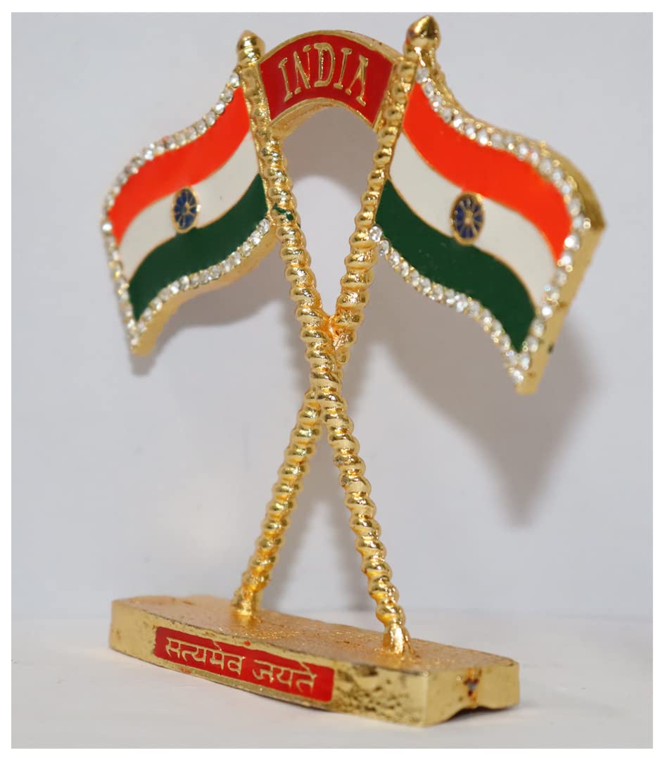 Bandiera Indiana Metallo Bandiere Nazionali Centrotavola Decorativo Auto Cruscotto Statua Scrivania Regali