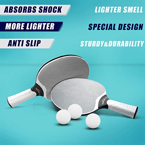 Image of Senston Table Tennis Rackets Set, Professional Table Tennis Racket with 3 Balls, Composite Rubber Ping Pong Paddle Set