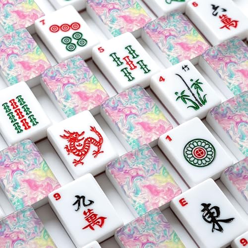 Juego de Mahjong Americano con 166 Fichas acrílicas miniatura 4