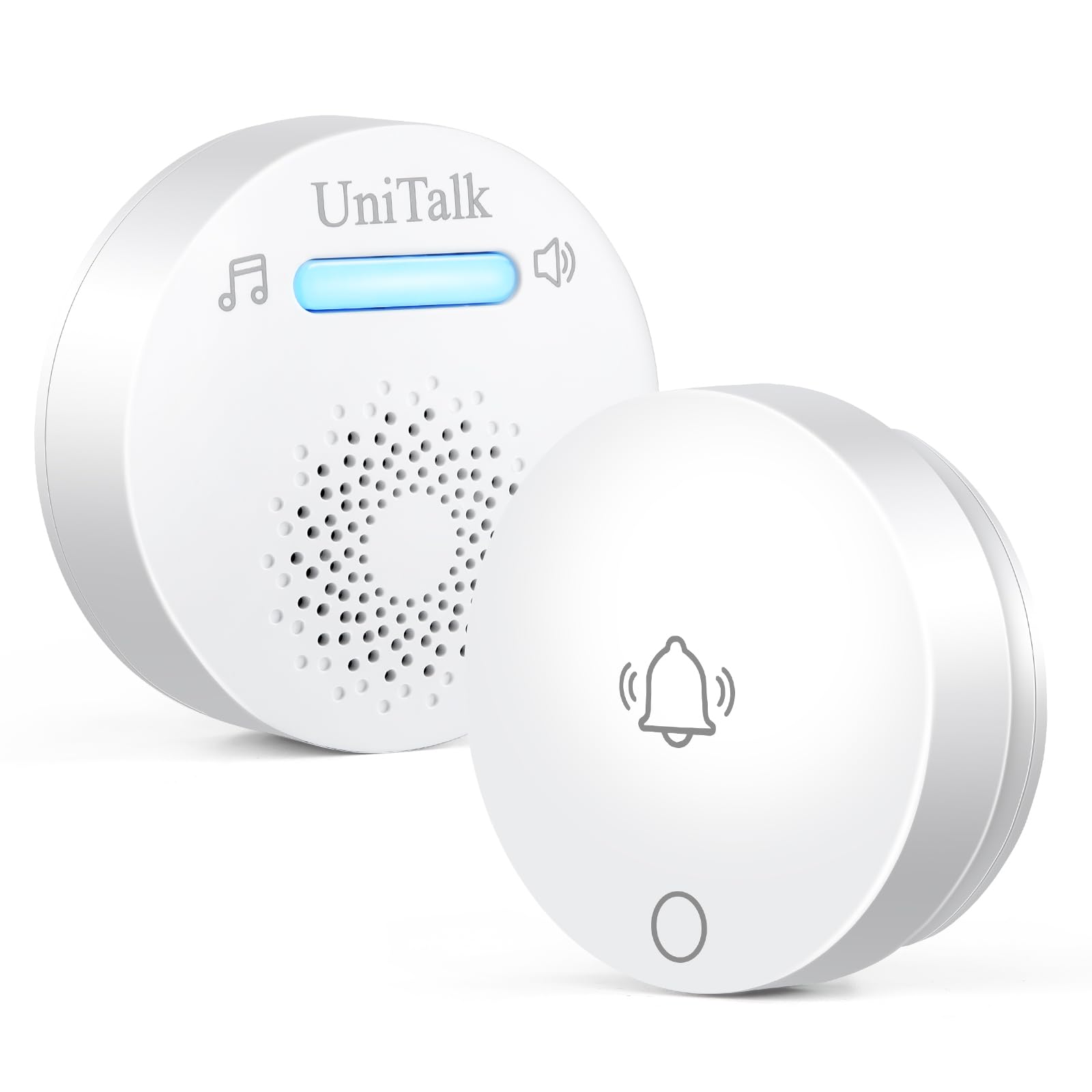 Wireless Doorbell, Self-powered Doorbell, No Battery Required Push Button, Cordless Door Chime Kit with 36 Chimes, 8 Adjustable Volume and 300FT Wireless Range