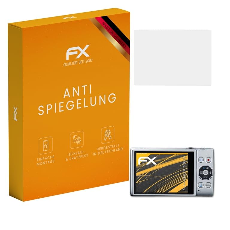 atFoliX Screen Protector compatible with Canon Digital IXUS 275 HS Screen Protection Film, anti-reflective and shock-absorbing FX Protector Film (3X)