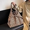 FYBlossom Sac fourre-tout léopard pour femme - Grand sac à bandoulière - Sac à main en toile - Motif léopard - Sac à bandoulière décontracté - Pour la vie quotidienne, le bureau, le shopping, marron #5