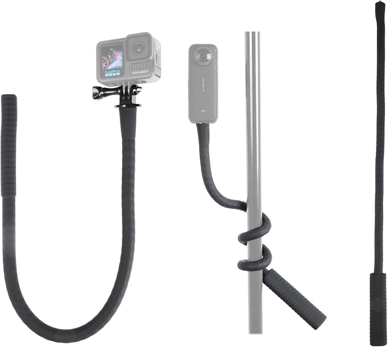 Camera Flexible Mount Clamp Stick Pole for Insta360 GoPro | Neck Holder Selfie Stick Extension Pole, Camera Tripod Stand for GoPro Hero 13 12 11 10, Insta360 X5 X4 X3, DJI Action Camera