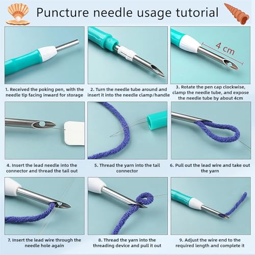 Image of ILYUFO Punch Needle Kits Adults Beginner DIY Dreamy Beach Style 8 in Hoop Embroidery Set Starter Punch Needle Tool for Art Crafts, Ideal for All Ages, Perfect Festival Decoration & Gift (Dream Beach)