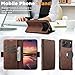 JCGOOD Leather Magnetic Wallet Case for iPhone17 Pro Max Compatible with MagSafe & Wireless Charging, 3 Card Slots & ID Holder, Kickstand, 360° Military Shockproof Protection Premium Brown
