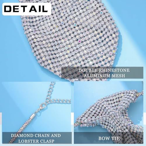 ELABEST Rhinestone Neck Tie Sparkling Tie Necklace Adjustable Diamond Tie for Women and Girls4