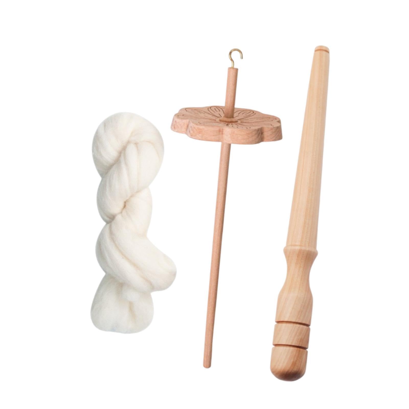 Flower Shape Drop Spindle with Winder Stick Wooden for Woven Knitted Felting with Wool Strips |Crafts | Needlecrafts & Yarn | Spinning & Felting | Spinning | Spindles-image-39