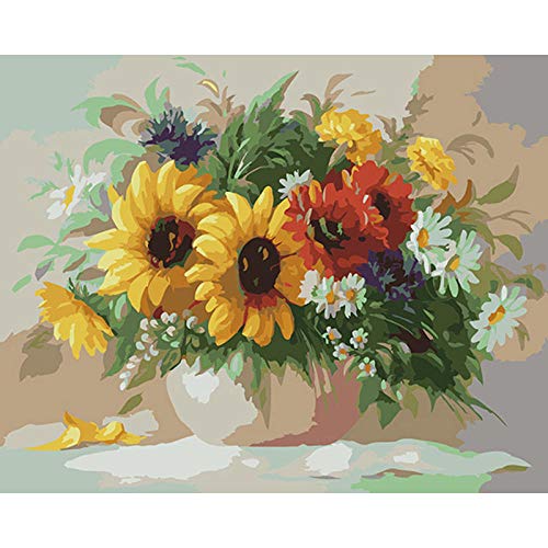 Peinture par numéros pour débutants pour décorer le salon avec une toile acrylique