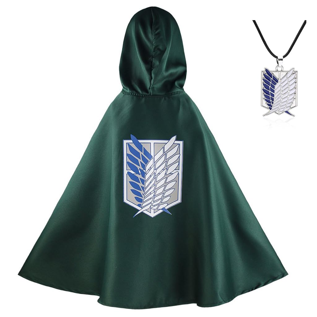 PATPAT® Anime Cosplay Costume Cloak, Green Hooded Cloak with Wing of Liberty Necklace Set, Scout Regiment Cosplay Costume Wings Cape for Party, Halloween, Christmas, Performance - Size L (B0CMGN1CST) Amazon Price History, Amazon Price Tracker