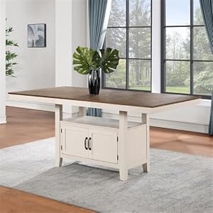 Steve Silver Furniture Honey Brown Counter Height Book Matched Veneer Top, Hidden Storage, Modern Farmhouse Design Table, 42" D x 80" W x 36" H Steve Silver Furniture Honey Brown Counter Height Book Matched Veneer Top Hidden Storage Modern Farmhouse Design Table 42 D x 80 W x 36 H