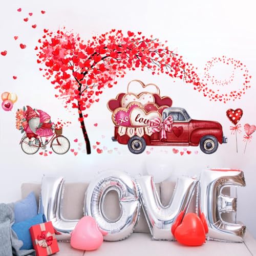 Adhesivos de pared corazones árbol para San Valentín x2 hojas miniatura 3