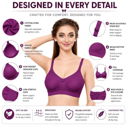 Image of LIBRA Full Coverage Inner Elastic Bra Lib-Bloom