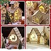 29pcs Christmas Village Sets Lighted DIY Wooden Christmas Village Houses for Crafts Accessories Wood House to Paint with Xmas Miniatures Trees Winter Snow Xmas Display Ornaments Craft Gift #2