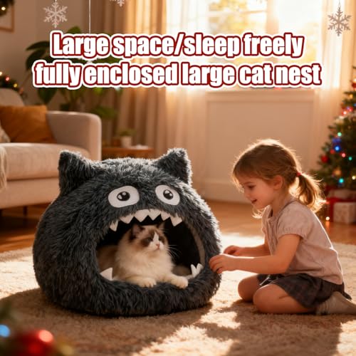 Lit pour chat fermé et lavable pour hiver doux - 4