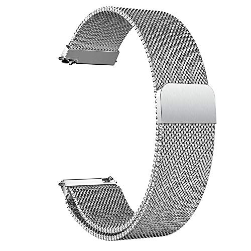 Preisvergleich Produktbild DHDHWL Uhrenarmband aus Edelstahl mit Schnellverschlussstiften Metallgewebe S61 Breiten: 14 mm, 16 mm, 18 mm, 20 mm, 22 mm, 24 mm, silber, 18 mm