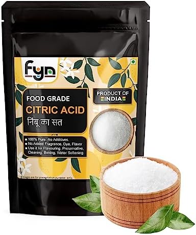 FYN Citric Acid Crystals 400g (Nimbu Sat/Tatri/Nimbu Phool/Lemon Salt) | Natural Food Preservative, Flavor Enhancer, Household Cleaner