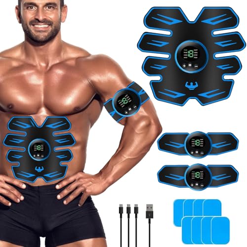 WARDBES EMS Bauchmuskeltrainer, 8 Modi & 18 Intensitäten,LCD Bildschirm muskelstimulator,leicht zu tragen,EMS Trainingsgerät Muskelstimulation,USB Wiederaufladbar Muskelstimulator bauchtrainermit WARDBES EMS Bauchmuskeltrainer, 8 Modi & 18 Intensitäten,LCD Bildschirm muskelstimulator,leicht zu tragen,EMS Trainingsgerät Muskelstimulation,USB Wiederaufladbar Muskelstimulator bauchtrainermit