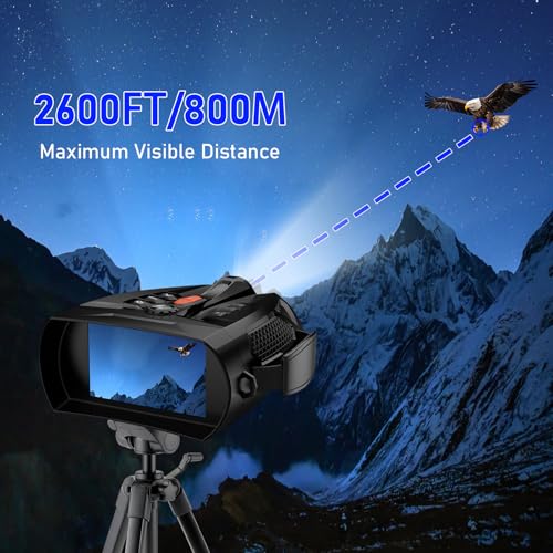 Image of 4K Night Vision Goggles with 4 inch Large Screen, 48MP Infrared Binoculars for Total Darkness, 10x Zoom & 2600ft Range, 5000mAh Rechargeable Battery, 32GB Card, Ideal for Hunting, Camping & Home Security