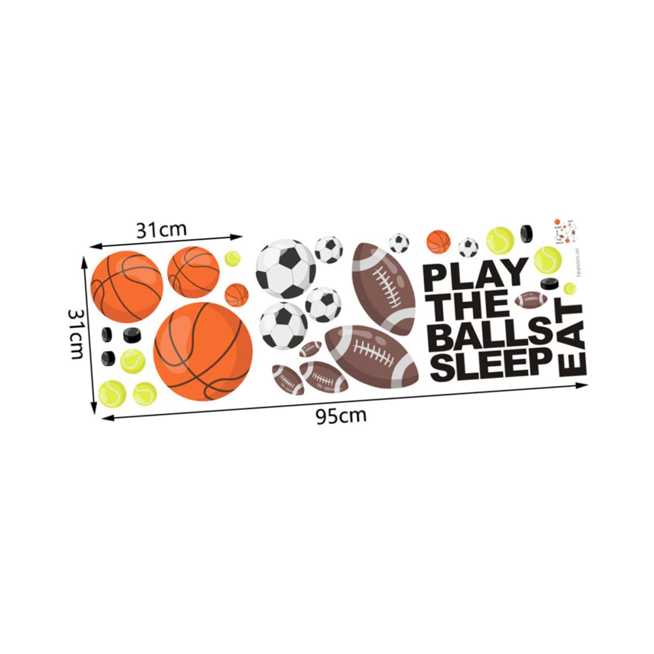 Toyvian 3pezzi Adesivi Murali Sportivi Per Ragazzo Ragazza Decalcomanie Rimovibili Per Decorare Camerette Con Palloni Da Calcio e Basket Facili Da Applicare e Rimuovere Perfetti Per