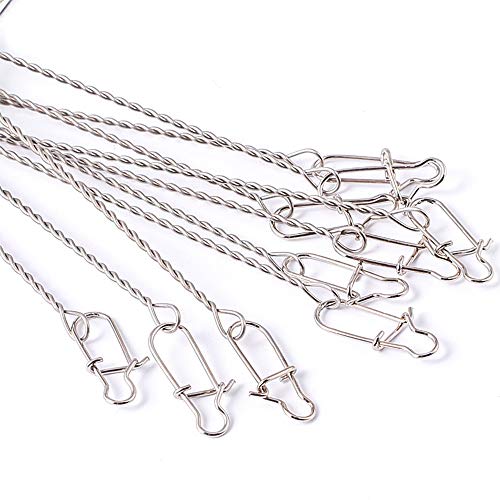 SETLUX Wire Trace Leader Rig Stainless Steel 30x 2 Arms Fishing Rigs Tackle Lure Swivel Snaps Beads - Thumbnail 6