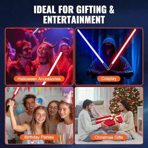 Image of VEVOR Light Sword, Light up Sword with 14 RGB Colors, FX Sound and Realistic Handle, Rechargeable Light Up Toy for Adults and Kids, Christmas Day, Halloween Cosplay, Birthday, Black