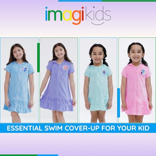 Disney Junior Girls Loop Terry Cloth Hooded Zip Up Swimsuit Cover-Up Toddler to Big Kid Sizes (2T - 14-16)3