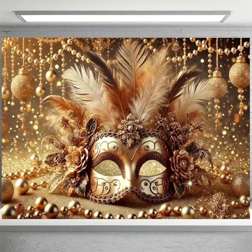 Fondo Fotográfico Glitter Gold Mask 210x150cm miniatura 4