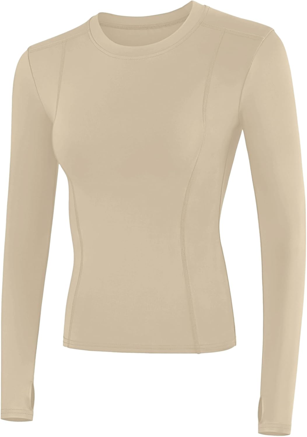 Loovoo Womens Thermal Fleece Lined Workout Shirts Athletic Compression Tee Long Sleeve Yoga Gym Basic Tops