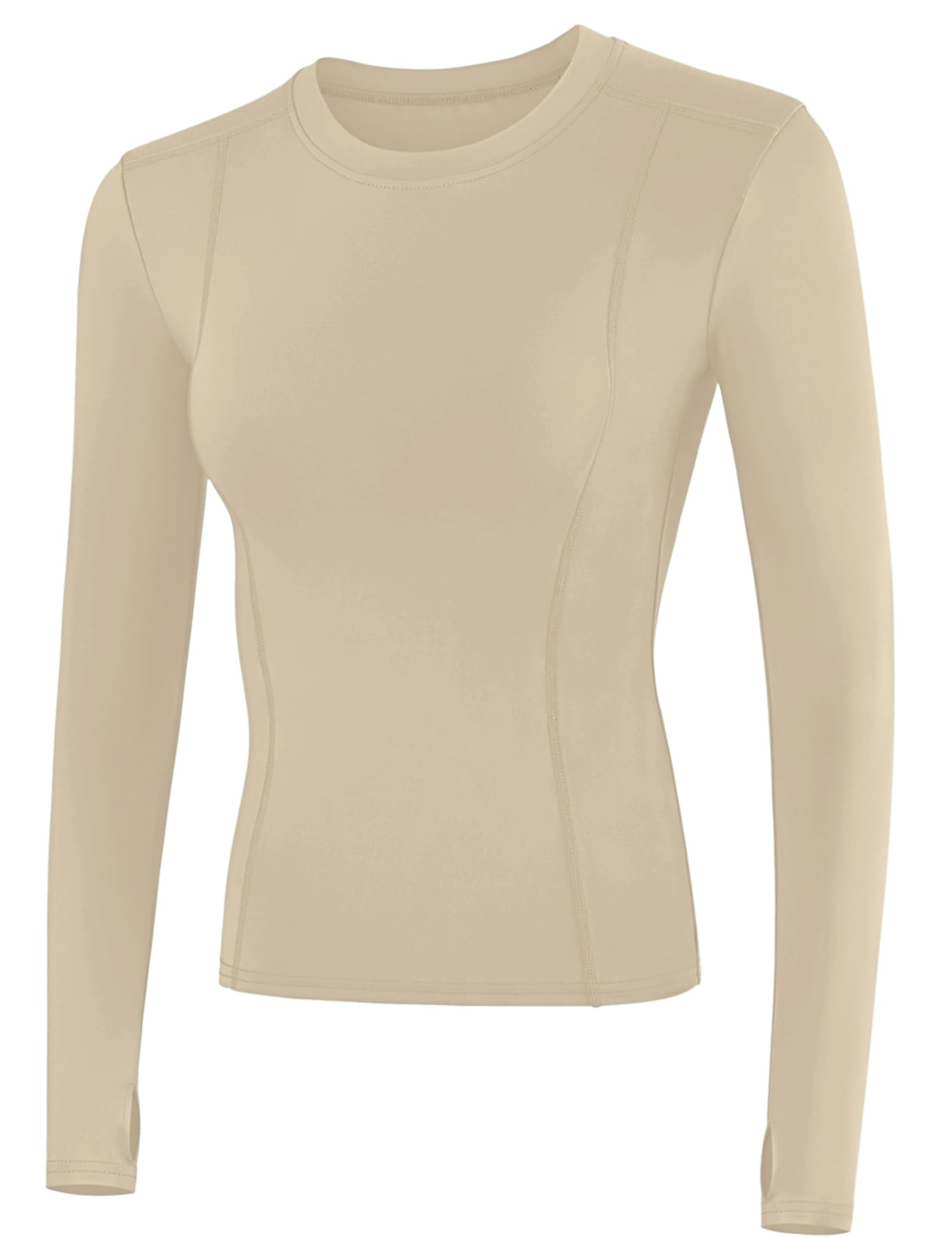 Loovoo Womens Thermal Fleece Lined Workout Shirts Athletic Compression Tee Long Sleeve Yoga Gym Basic Tops