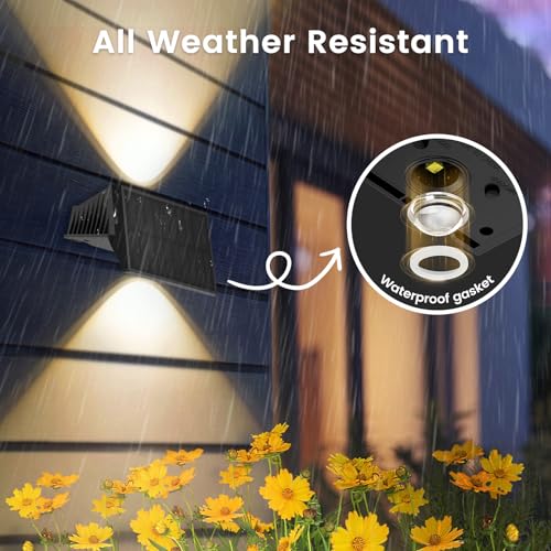 Fence Lights Solar Powered Multicolor Wall Outdoor Waterproof IP67 Up and Down Dusk to - image 5