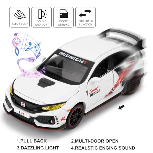 WAKAKAC Auto Diecast 1:32 Modelo Type-R con Luz y Sonido miniatura 3