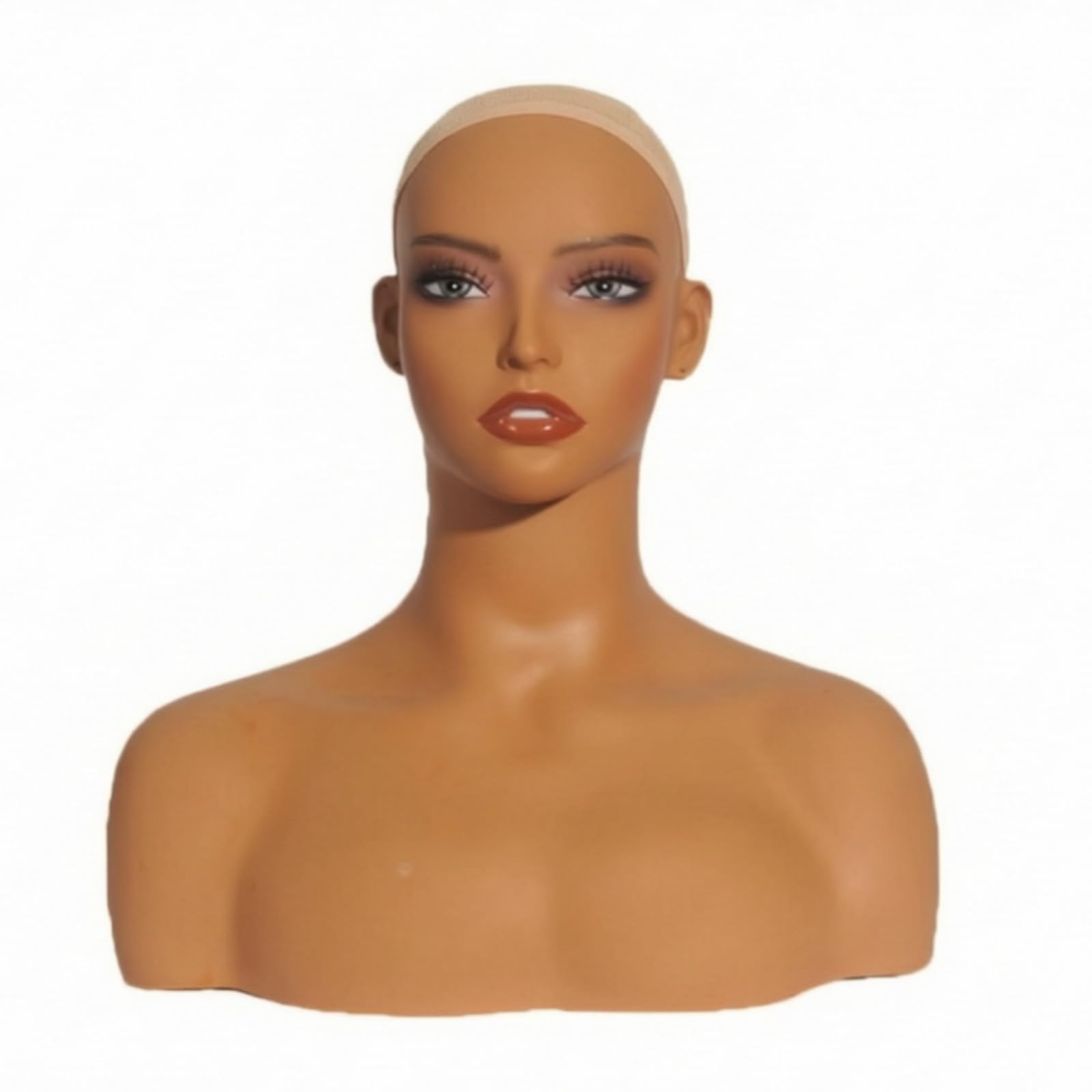 predolo Testa di Manichino con Spalle Realistico Testa Espositiva in PVC Professionale Espositore per Operatori Fotografici, Negozi