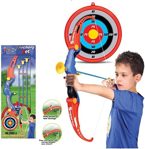 Miniatura 2 de PowerTRC Juego de arco y flecha para niños  Viene con 3 flechas de succión, un arco y un objetivo  Gran regalo para arqueros principiantes  Juego de