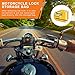 Motorcycle Alarm Disc Brake Lock, Motorcycle Locks Anti Theft Security Wheel Disc Lock Waterproof 110dB Alarm Sound with 5ft Reminder Cable Keys and Carry Pouch for Motorbike Bike Scooter