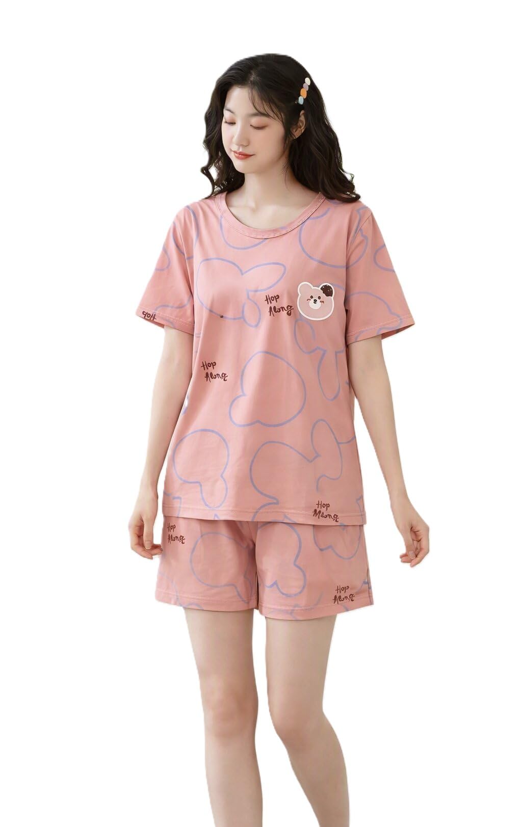 Women Modern Casual Collection Trendy Printed Top Shorts Set for Fashionable Appearance-picture-16