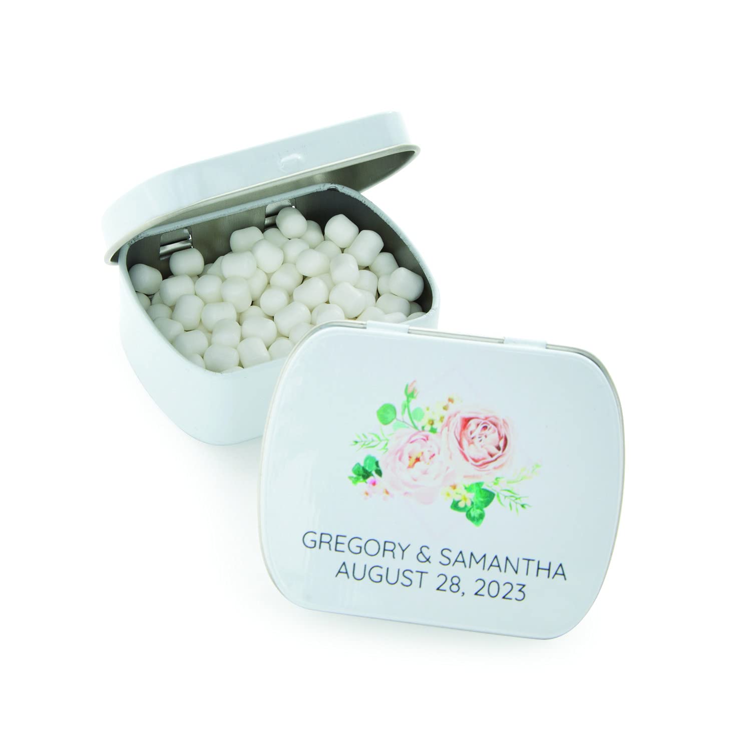 Amazon.com : Personalized Blush Floral Mint Tins - 24 Pc