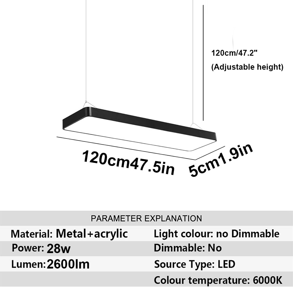 Liniowa Lampa Wisząca Do Biura I Sklepu Lampa Wisząca W Stylu Vintage Industrialnym Do Sufitu Żyrandol Do Jadalni 6000K Bez Możliwości Ściemniania Minimalistyczne Oświetlenie Wpuszczane