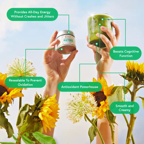 Matchabar Premium Japanese Matcha Latte Powder | Harvested In Japan | Ceremonial Grade Matcha Green Tea Powder | Green Tea Matcha Powder Latte & Authentic Matcha Tea Powder (30G Matcha Tin) #TOP3