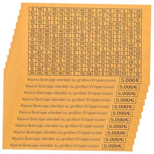 BESPORTBLE DIY Savings Jar Stickers 20 Sheets Money Box Adhesive Target Sticker Set for Financial Goals