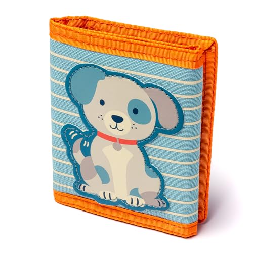 Image of Stephen Joseph, Kids Wallet, Tri-Fold Bi-Fold Wallet for Boys & Girls with Zipper Coin Pocket, Durable Polyester Small Wallet for Kids, Cute Designs for School & Travel, Puppy