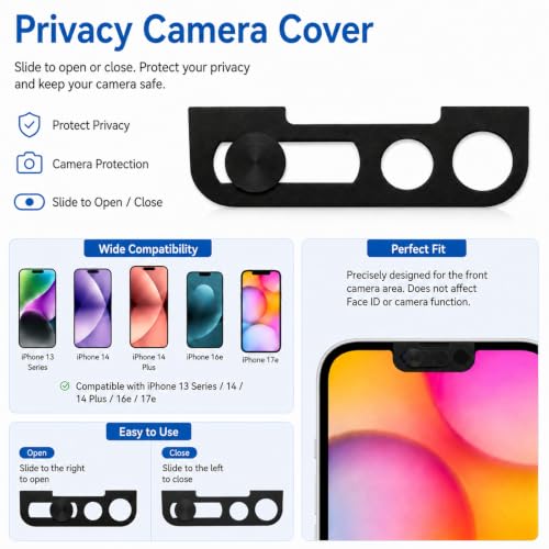 Capuchon d'objectif ultra fin iPhone 17e et 16e glissière de précision noire