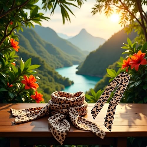 Brown Leopard Neck Tie Chic Skinny Scarf Hairband Stylish Purse Scarf Leopard Accessory Women's Fashion Scarves Women's Fashion Scarves Scarves and Wraps4