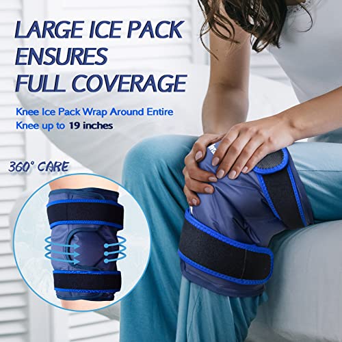 Large Reusable Gel Ice Pack for Knee Injuries and Surgery