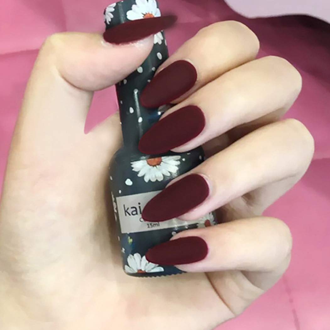 Acedre Almond Press On Nails Red False Nails Matte Fake Nails Short Full Cover Fake Nail Tips For Women And Girls Amazon Ae Beauty