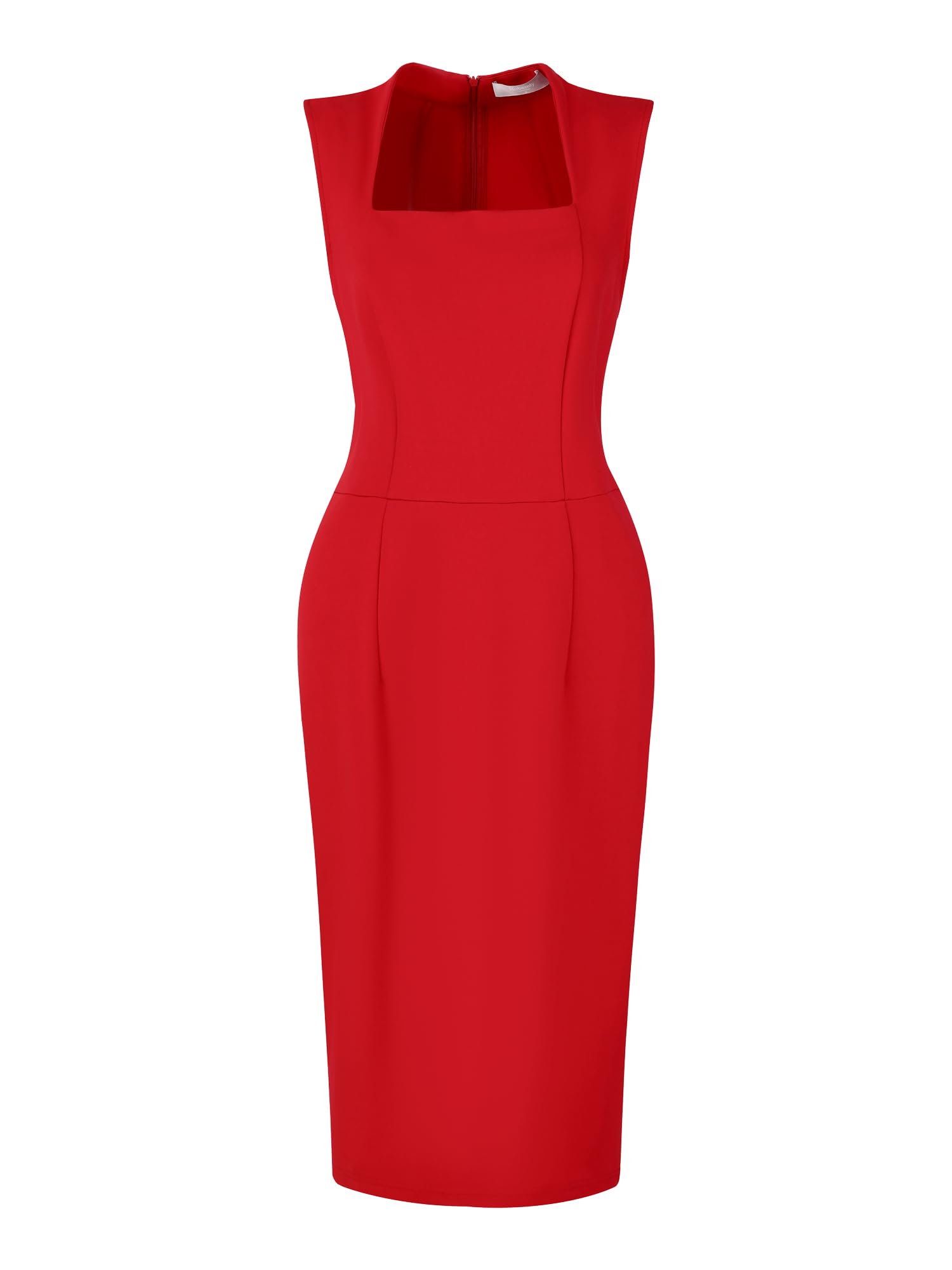 Hobemty Women's Pencil Dress Sleeveless Square Neck Bodycon Office Work Sheath Dresses