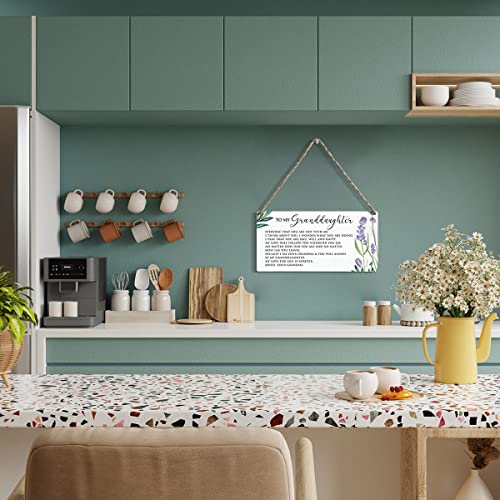 Granddaughter Gifts From Grandma Wood Sign Wall Hanging Decor Rustic Inspirational My Love For You Watercolor Flower Wooden Wall Art Décor Decorative Plaque For Granddaughter Kids Teens Girls Room #TOP5